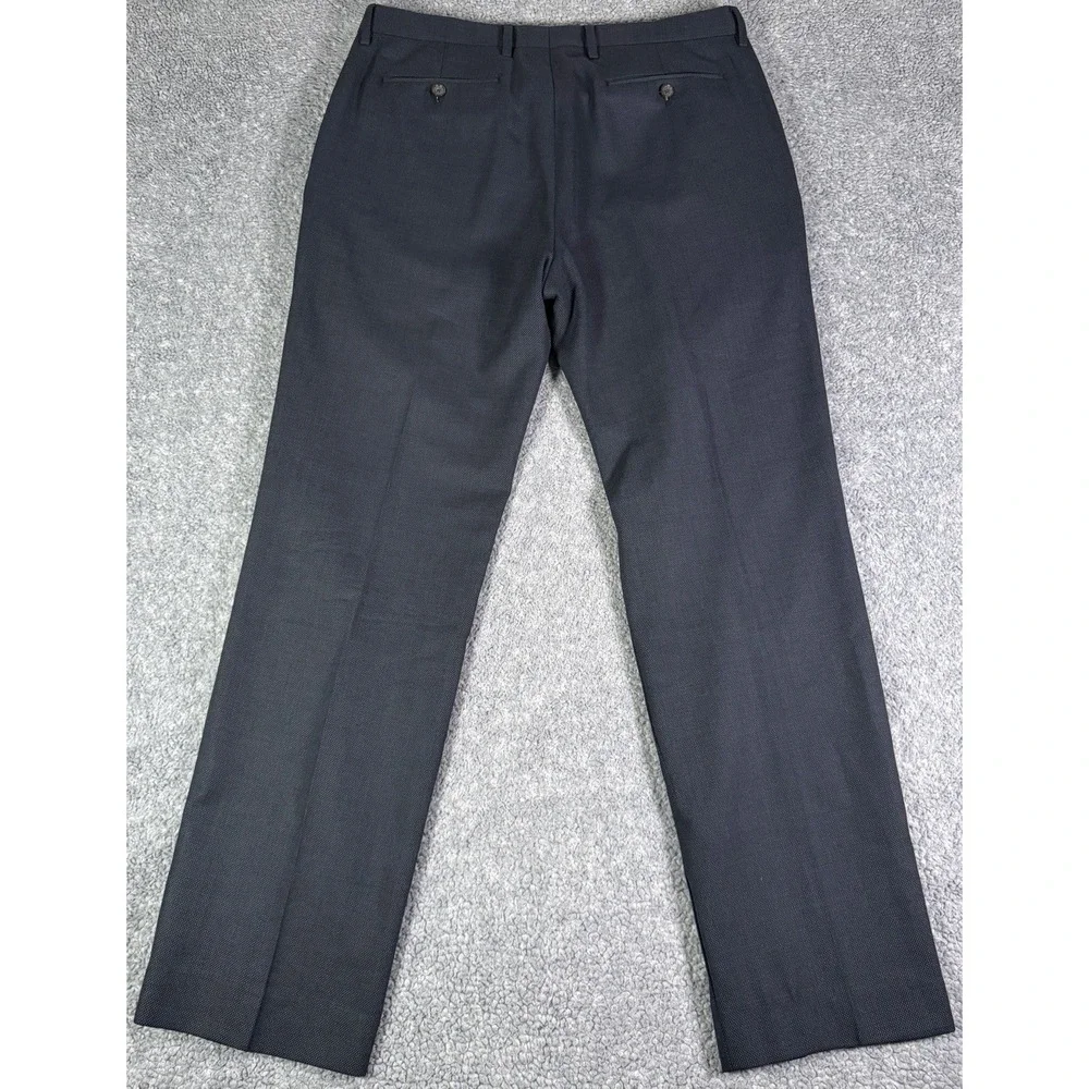 Banana Republic Mens Preppy Tailored Fit Blue Geometric Dress Pants Size 34x32